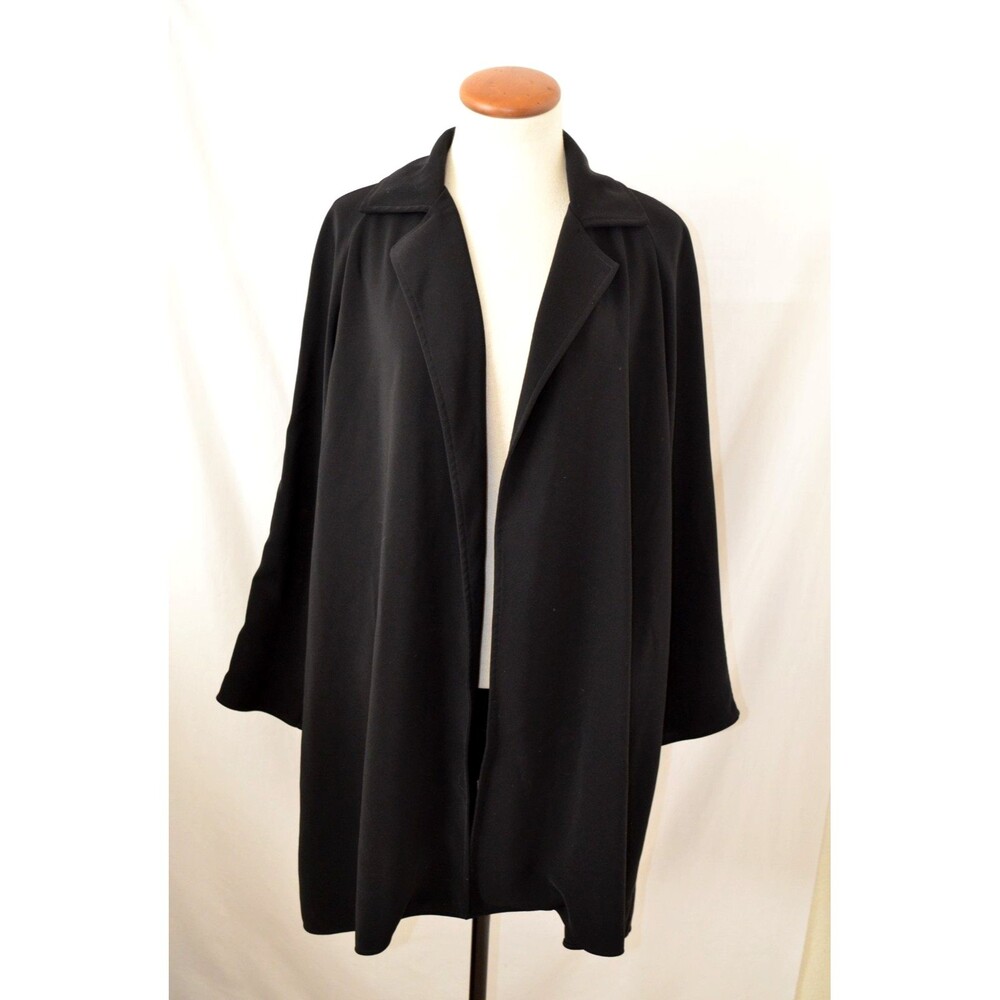 Chico's Private Edition Size S to M Black Unlined Long Jacket Open Front